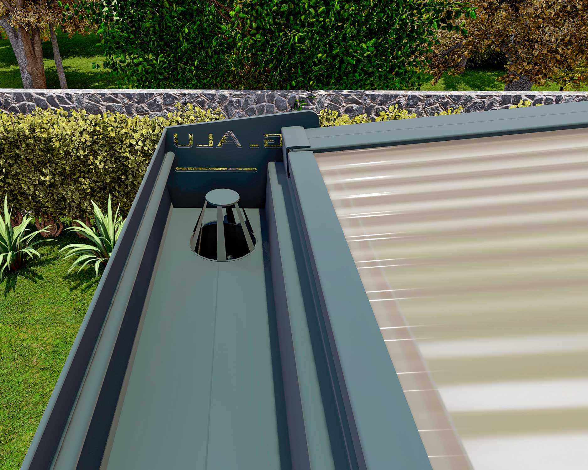 Terrassenüberdachung Classic Anthrazit RAL 7016 mit Stegplatte Klar Polycarbonat 16mm in Breite 3060 x Tiefe 2500 - Bild 6