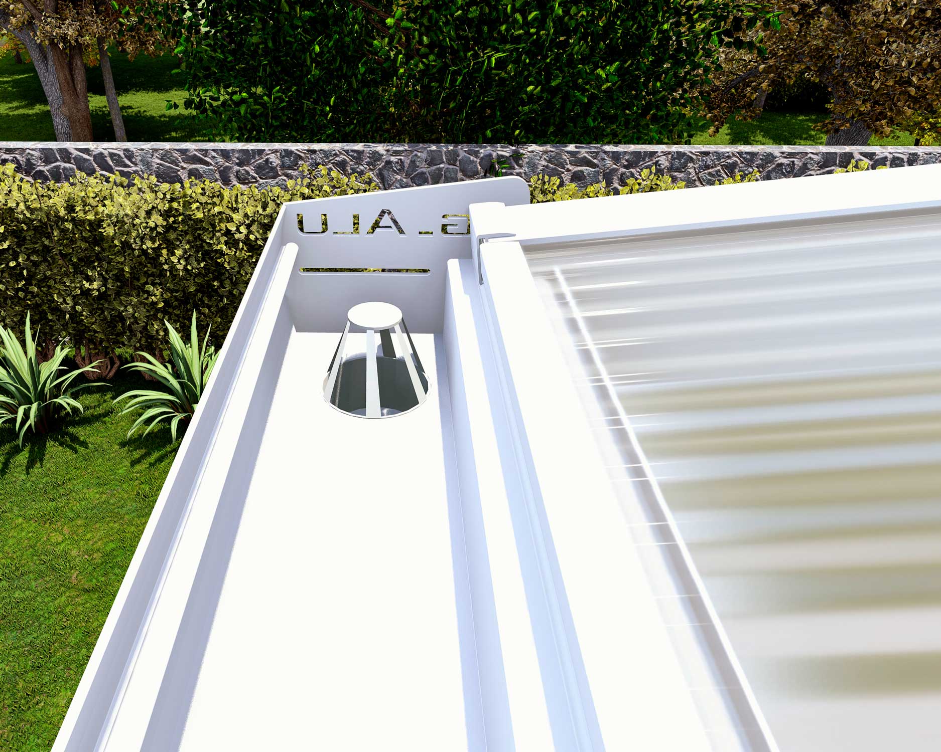 Terrassenüberdachung Classic Weiß RAL 9016 mit Stegplatte Klar Polycarbonat 16mm in Breite 4060 x Tiefe 3500 - Bild 6