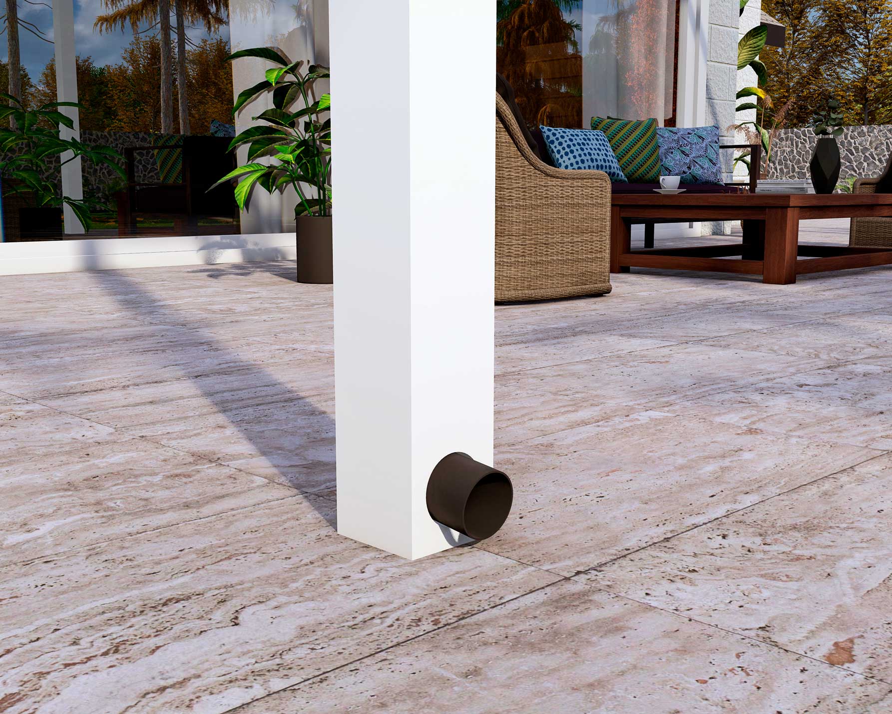 Terrassenüberdachung Classic Weiß RAL 9016 mit Stegplatte Klar Polycarbonat 16mm in Breite 4060 x Tiefe 3500 - Bild 8