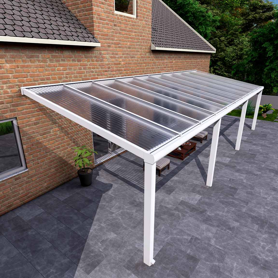 Terrassenuberdachung Polycarbonat Klar