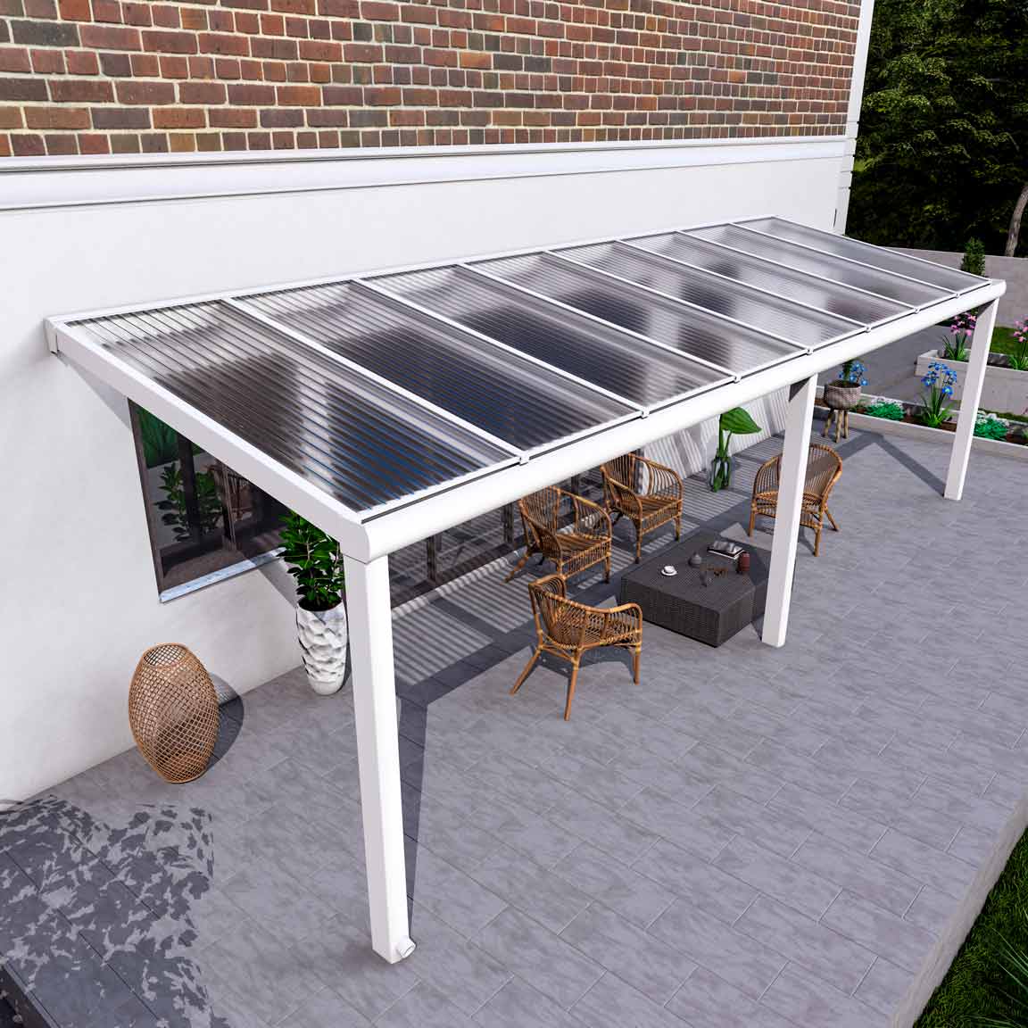 Terrassenuberdachung Polycarbonat Klar