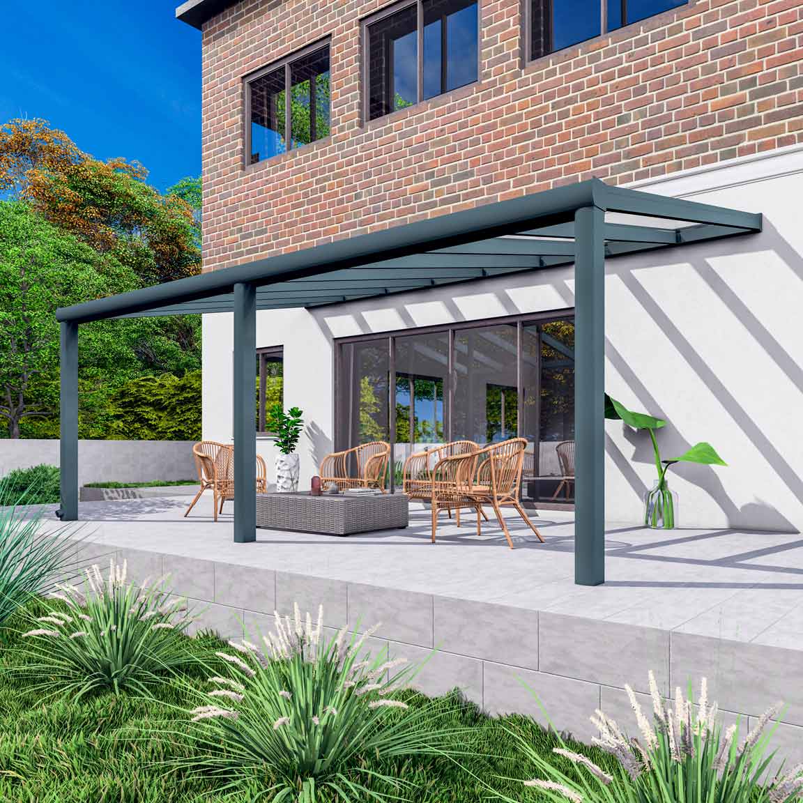 Terrassenüberdachung Excellent Anthrazit RAL 7016 mit VSG Klar Glas 8mm in Breite 6060 x Tiefe 3000 - Bild 4