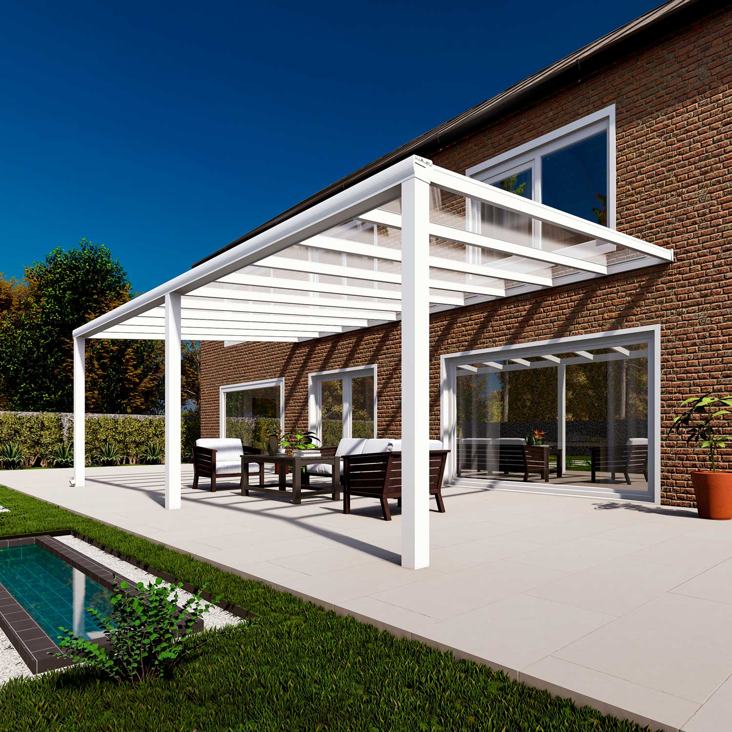 UG Alu Terrassen berdachung Classic Wei RAL 9016 Mit VSG Klar Glas ug-alu-terrassen-berdachung-classic-wei-ral-9016-mit-vsg-klar-glas