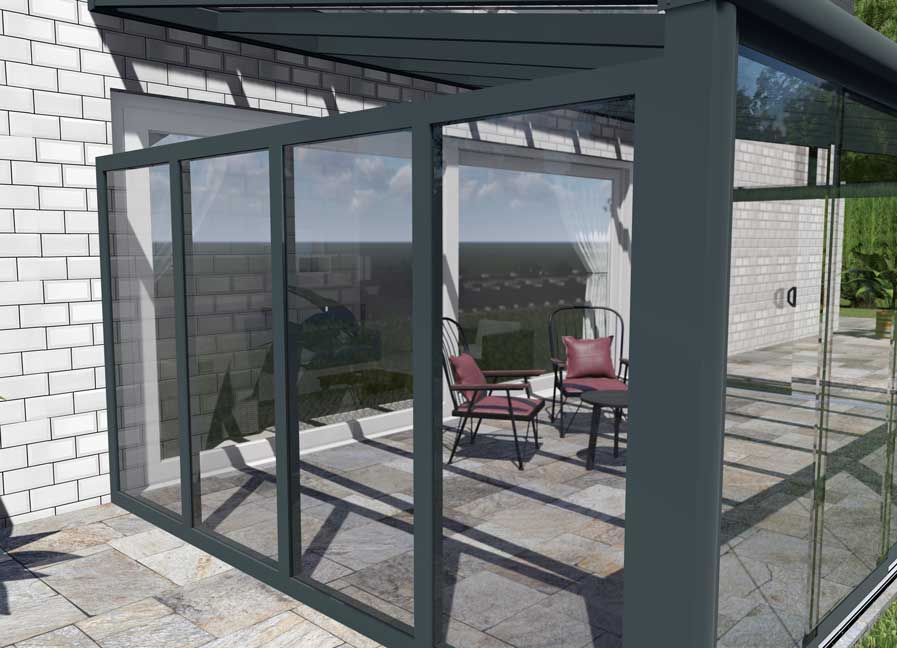 Festelement (Nur Festelement) Anthrazit RAL 7016 in Breite 2500 - Bild 2