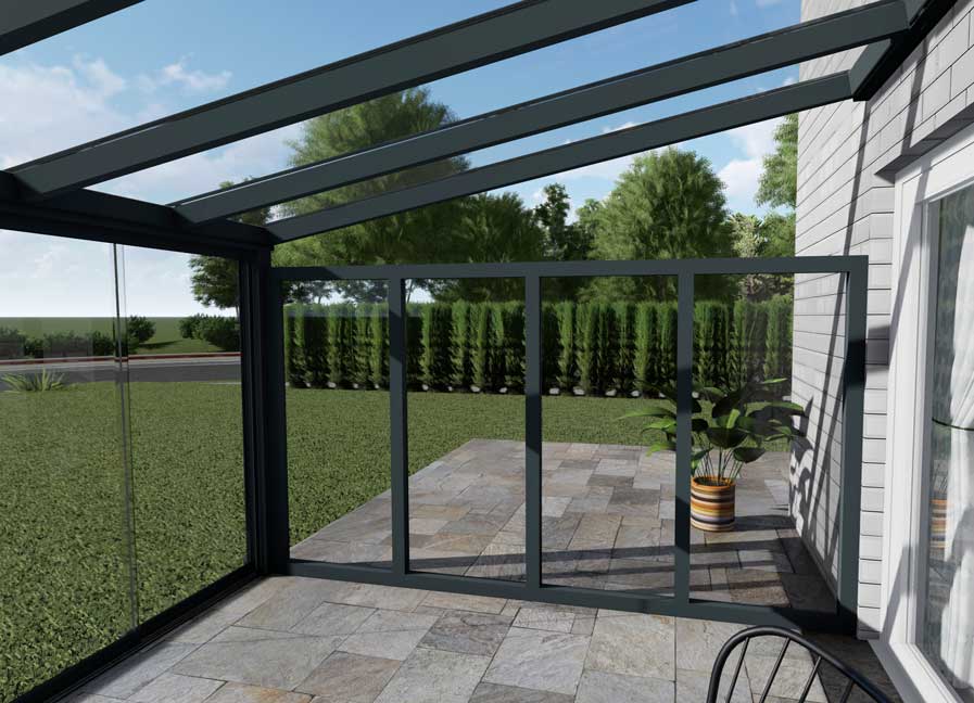 Festelement (Nur Festelement) Anthrazit RAL 7016 in Breite 2500 - Bild 3