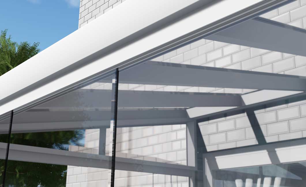 Glasschiebeelement Weiß RAL 9016 mit 3 Reihen - Bild 2