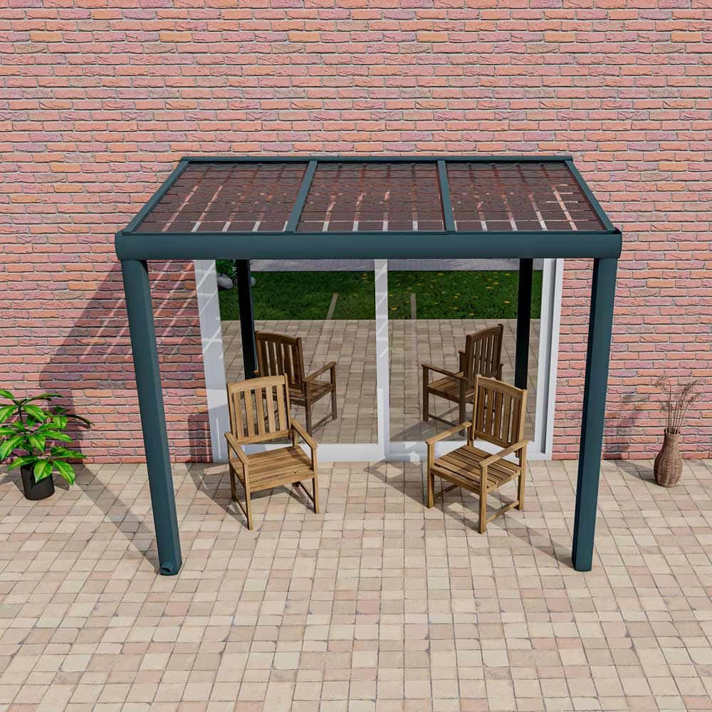 Solarüberdachung Anthrazit RAL 7016 in Breite 3060 x Tiefe 1600 - Bild 2