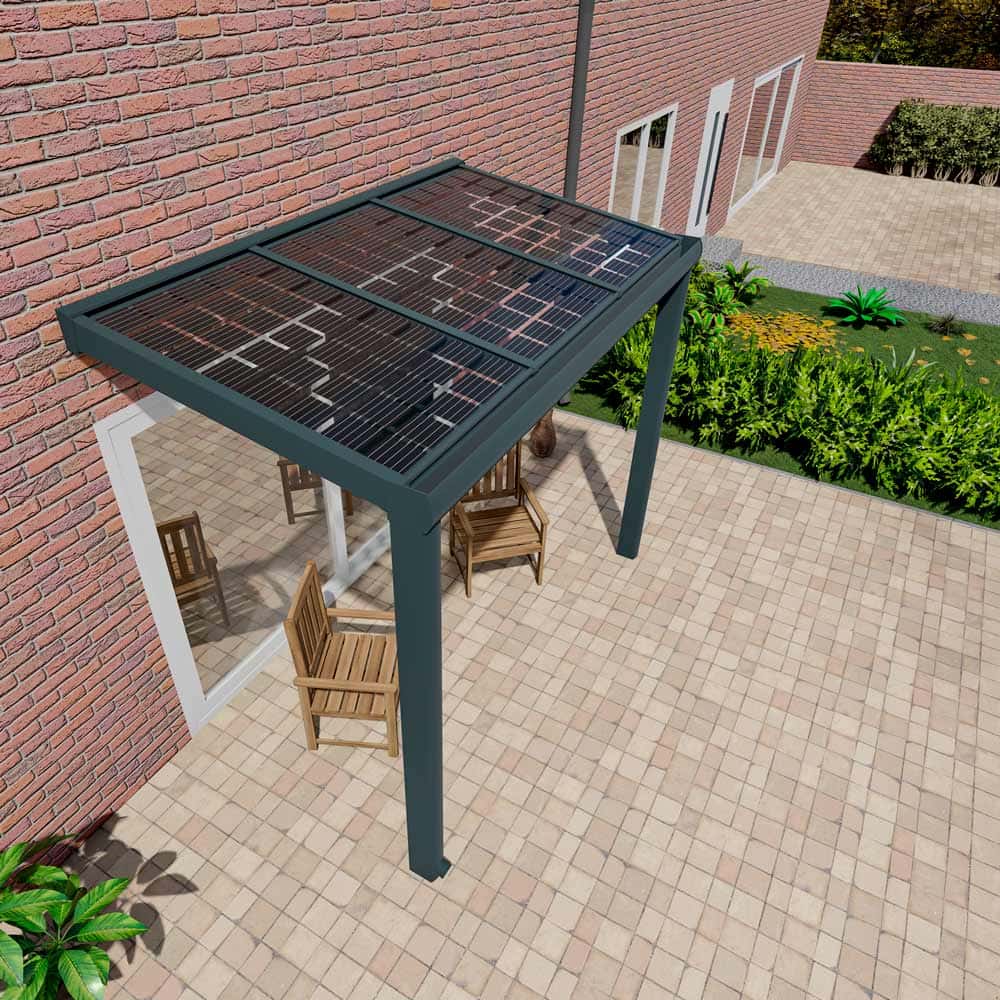 Solarüberdachung Anthrazit RAL 7016 in Breite 3060 x Tiefe 1600 - Bild 3