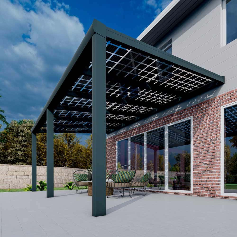 Solarüberdachung Anthrazit RAL 7016 in Breite 6060 x Tiefe 3100
