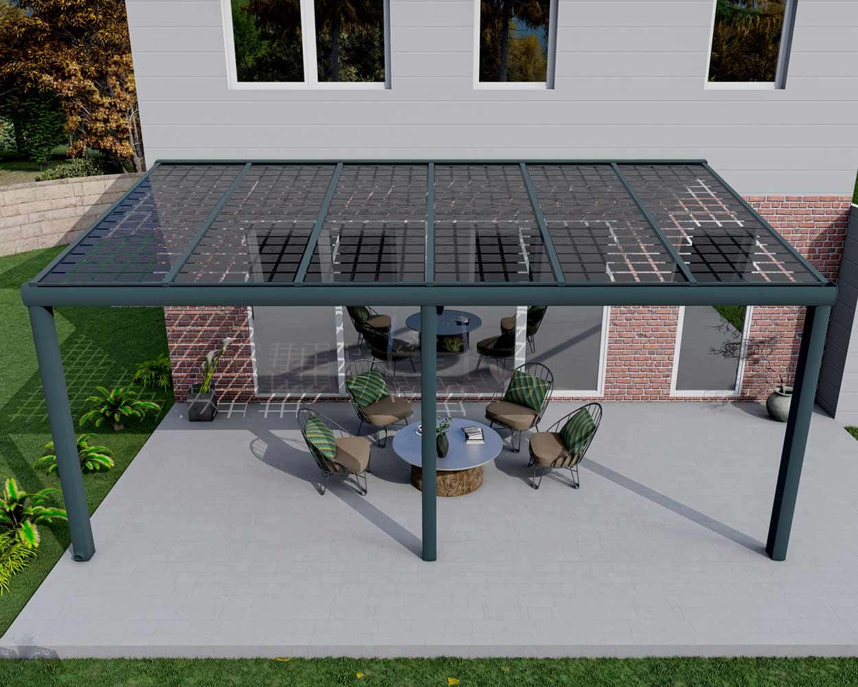 Solarüberdachung Anthrazit RAL 7016 in Breite 6060 x Tiefe 3100 - Bild 2