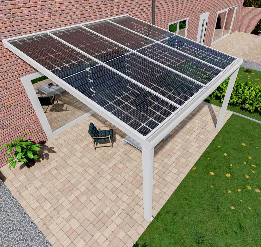 Solarüberdachung Weiß RAL 9016 in Breite 4060 x Tiefe 4100 - Bild 3