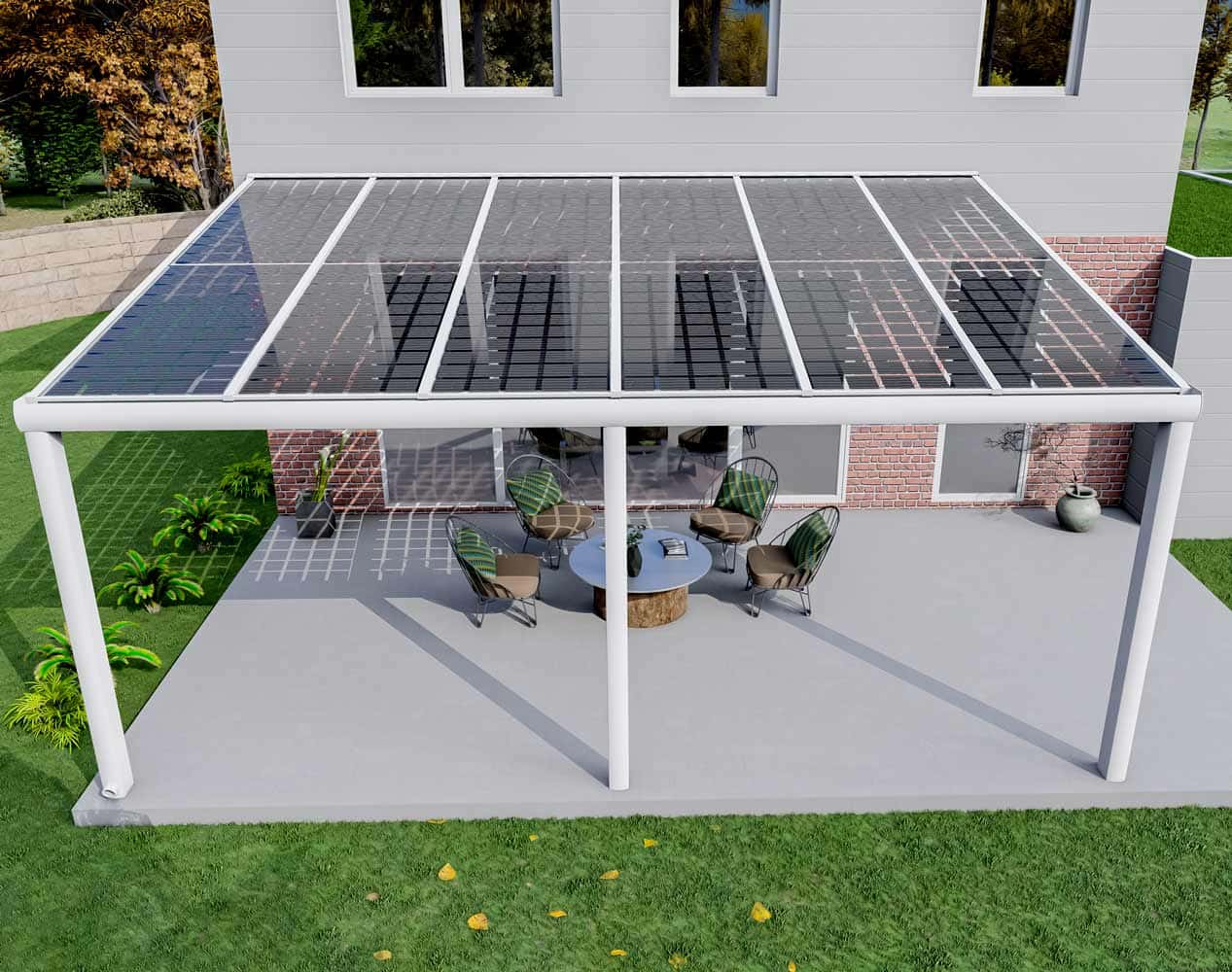 Solarüberdachung Weiß RAL 9016 in Breite 6060 x Tiefe 4100 - Bild 2