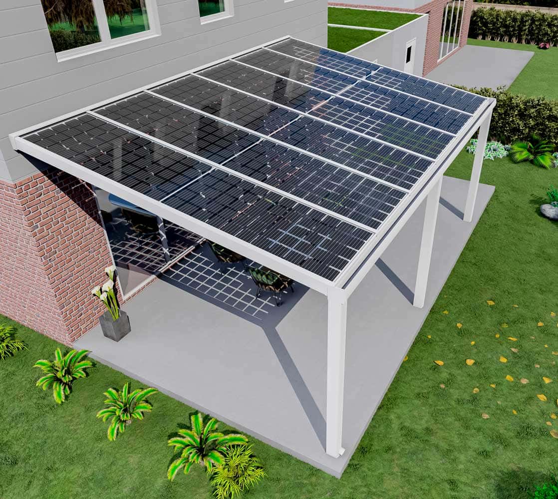 Solarüberdachung Weiß RAL 9016 in Breite 6060 x Tiefe 4100 - Bild 3