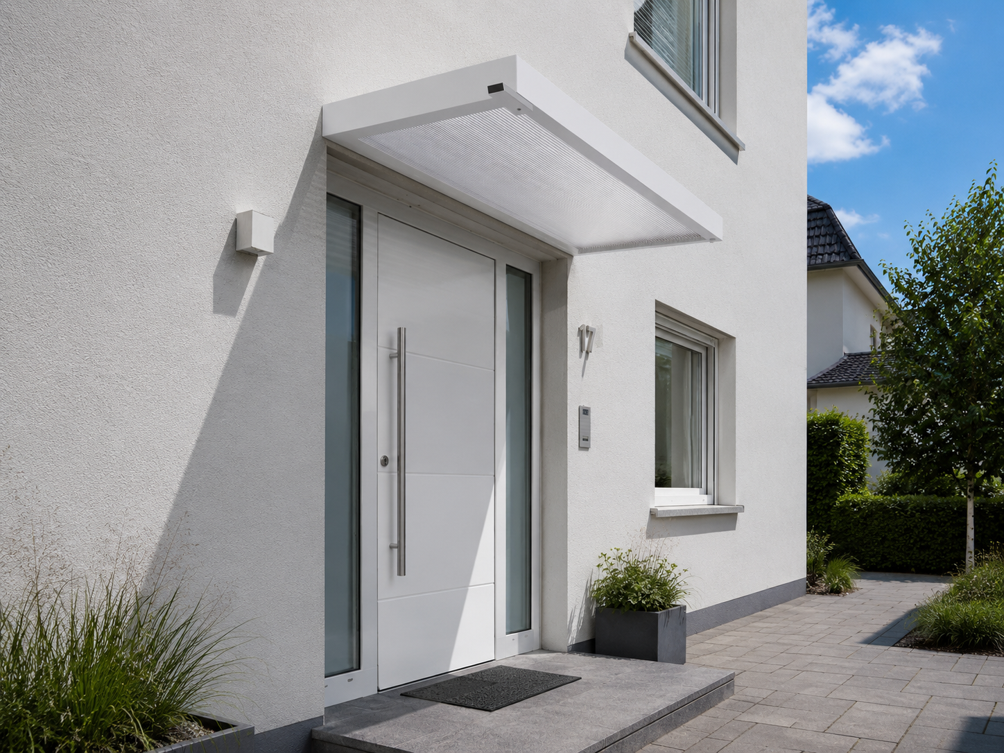 Scobalit Haustürvordach Hamburg 3D-Line 160 × 90 cm Anthrazit RAL 7016 - Bild 7