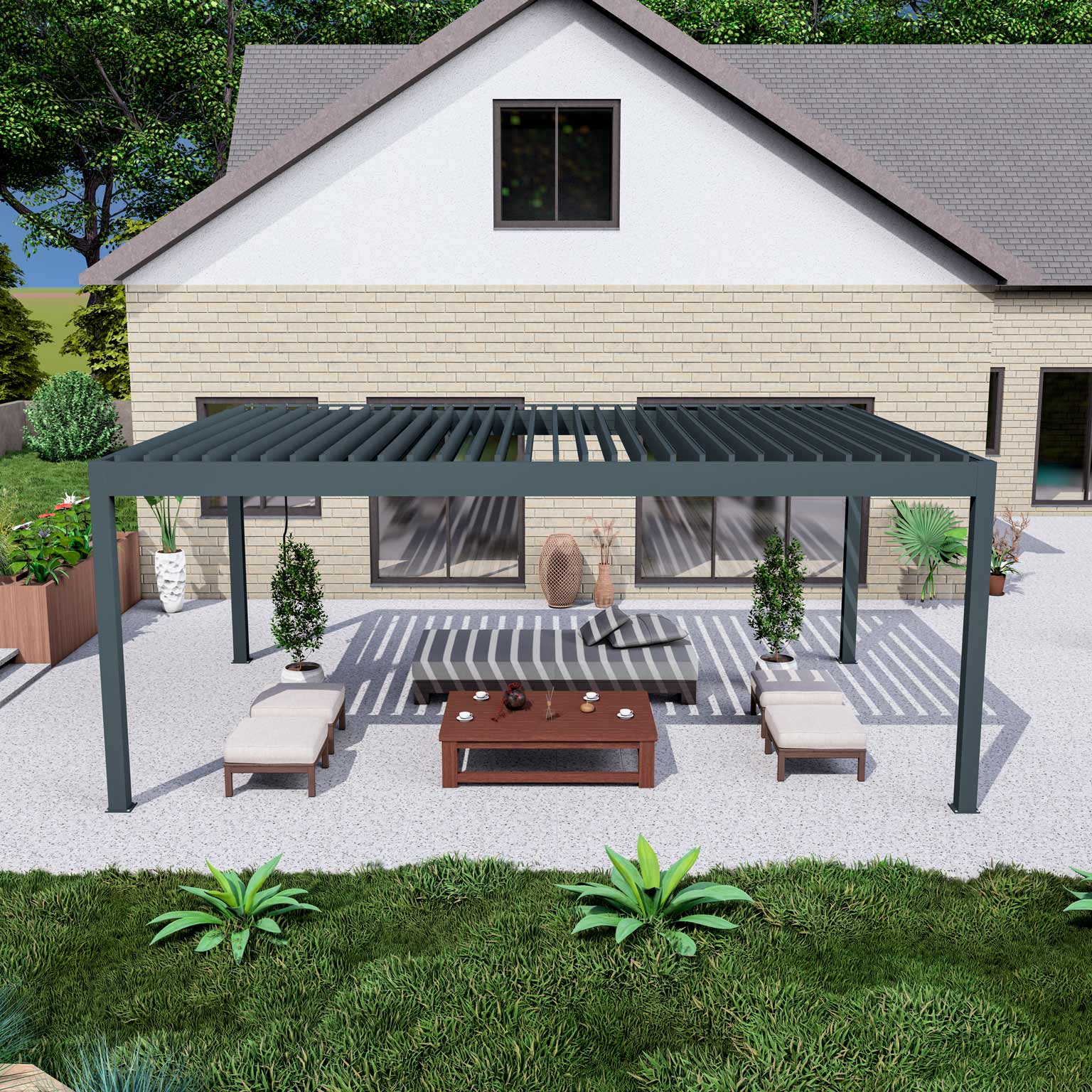 Lamellendach in Breite: 2904mm x Tiefe: 2904mm x Höhe: 2500mm - Bild 3