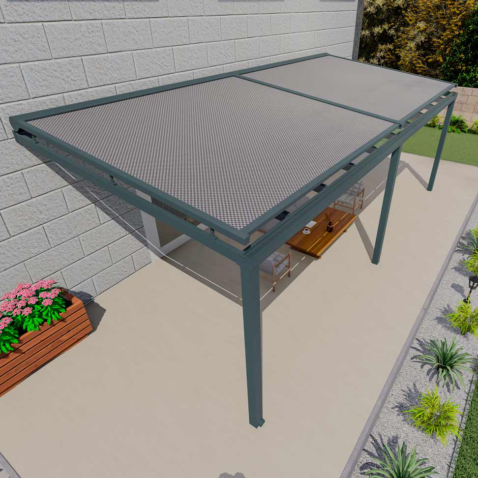 Wintergartenmarkise Anthrazit RAL 7016 mit und Stoff Charcol Grey in x