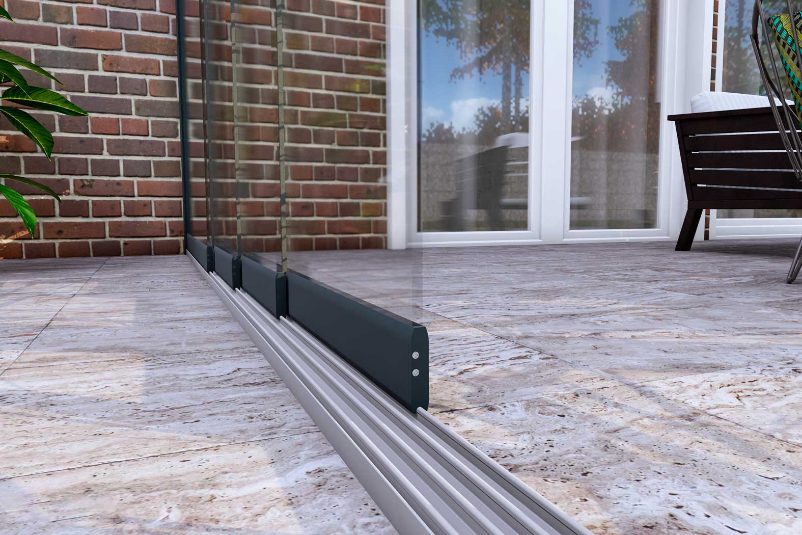 Kalt-Wintergarten Classic Anthrazit RAL 7016 mit Stegplatte Klar Polycarbonat 16mm in Breite 3060 x Tiefe 2500 - Bild 3