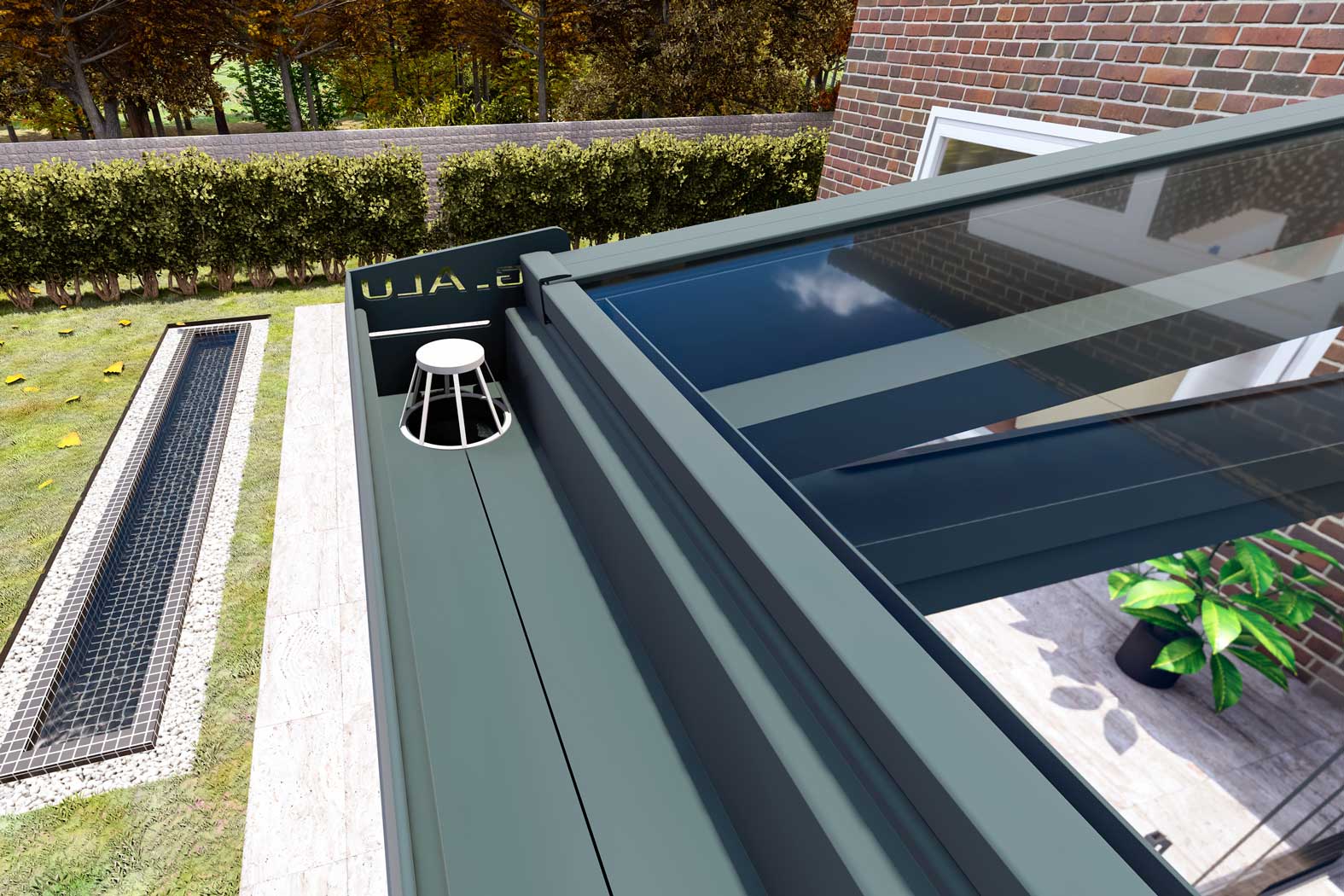 Kalt-Wintergarten Classic Anthrazit RAL 7016 mit Stegplatte Klar Polycarbonat 16mm in Breite 3060 x Tiefe 2500 - Bild 4