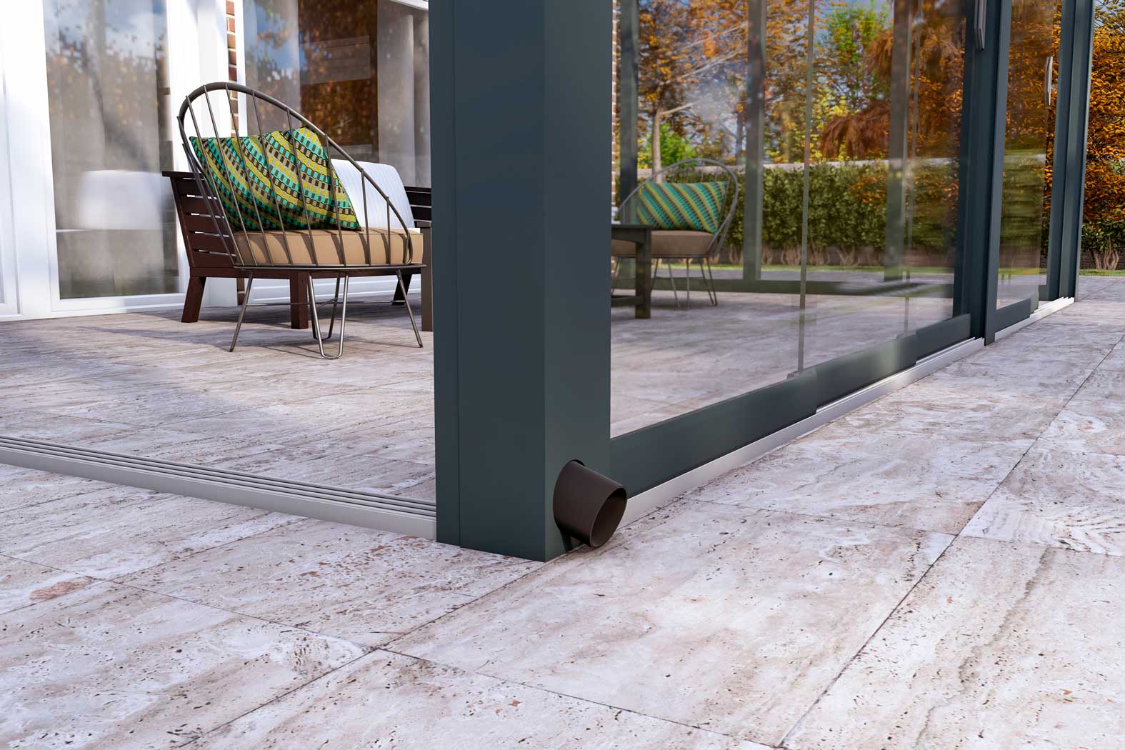 Kalt-Wintergarten Classic Anthrazit RAL 7016 mit Stegplatte Klar Polycarbonat 16mm in Breite 3060 x Tiefe 2500 - Bild 6