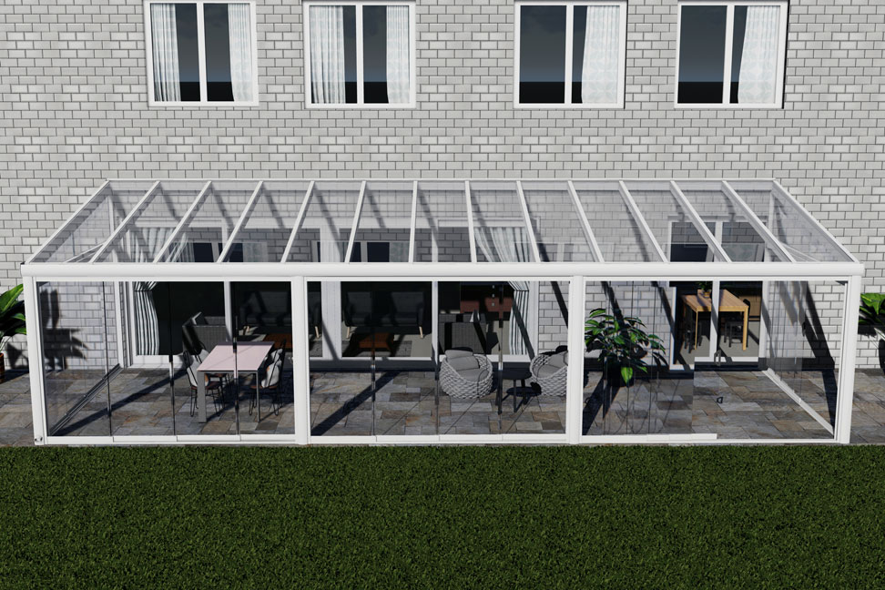 Kalt-Wintergarten Excellent Weiß RAL 9016 mit VSG Klar Glas 8mm in Breite 10060 x Tiefe 3000 - Bild 3