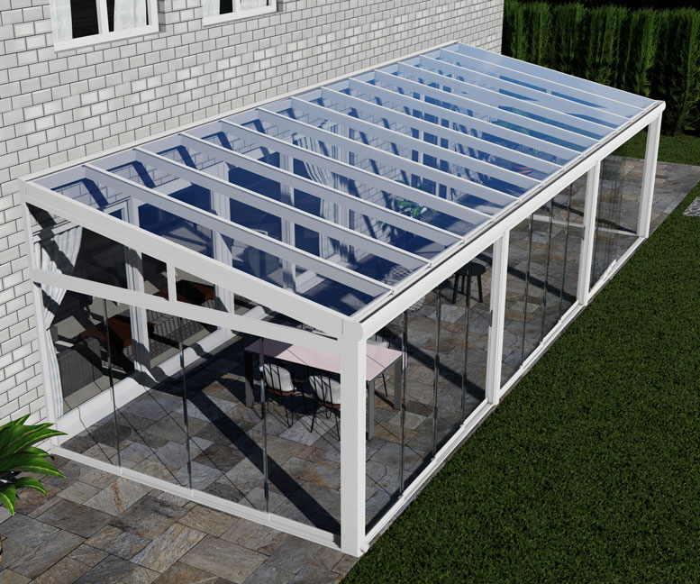 Kalt-Wintergarten Excellent Weiß RAL 9016 mit VSG Klar Glas 8mm in Breite 10060 x Tiefe 3000 - Bild 2