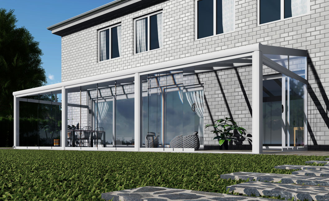 Kalt-Wintergarten Excellent Weiß RAL 9016 mit VSG Klar Glas 8mm in Breite 10060 x Tiefe 3000