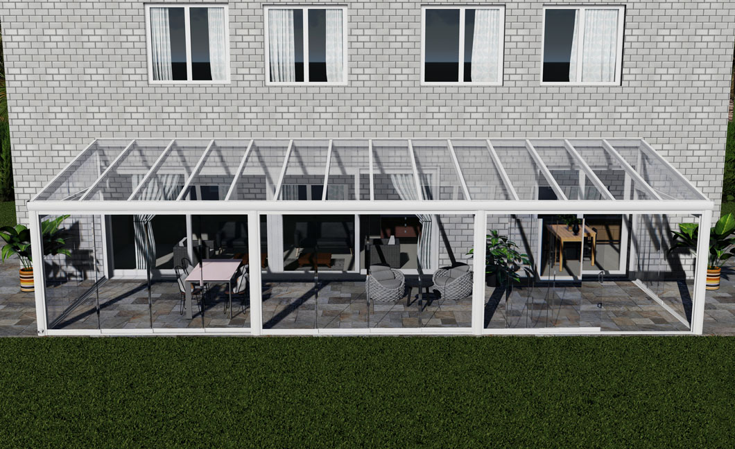 Kalt-Wintergarten Excellent Weiß RAL 9016 mit VSG Klar Glas 8mm in Breite 11060 x Tiefe 3500 - Bild 3