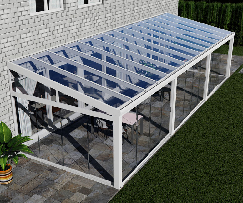 Kalt-Wintergarten Excellent Weiß RAL 9016 mit VSG Klar Glas 8mm in Breite 11060 x Tiefe 3500 - Bild 2