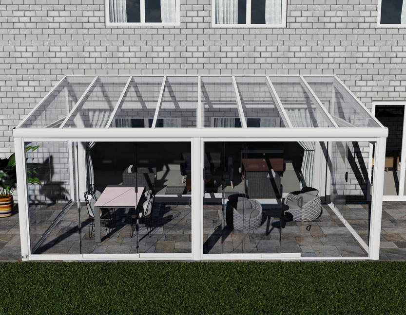 Kalt-Wintergarten Excellent Weiß RAL 9016 mit VSG Klar Glas 8mm in Breite 6060 x Tiefe 3000 - Bild 3