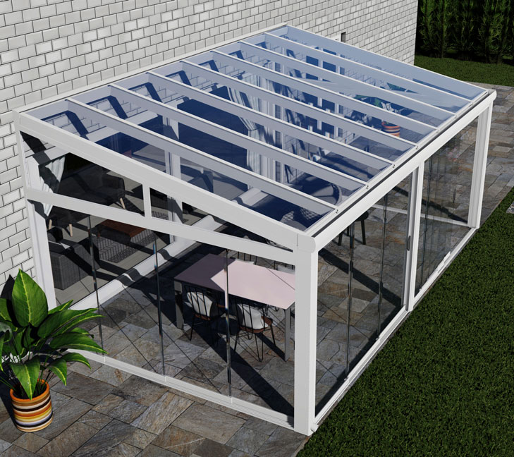 Kalt-Wintergarten Excellent Weiß RAL 9016 mit VSG Klar Glas 8mm in Breite 6060 x Tiefe 3000 - Bild 2