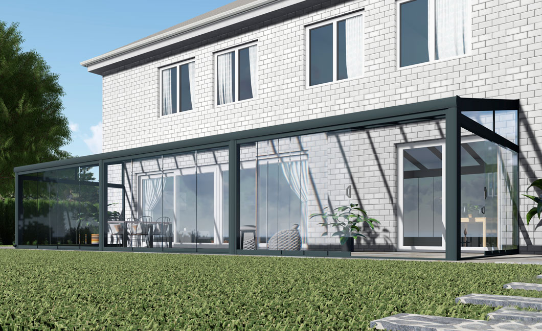 Kalt-Wintergarten Excellent Anthrazit RAL 7016 mit VSG Klar Glas 8mm in Breite 12060 x Tiefe 4000 - Bild 2