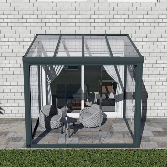 Kalt-Wintergarten Classic Anthrazit RAL 7016 mit VSG Klar Glas 8mm in Breite 3060 x Tiefe 3000 - Bild 13