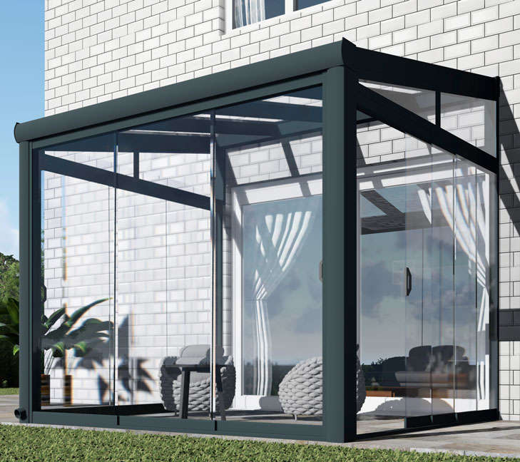 Kalt-Wintergarten Classic Anthrazit RAL 7016 mit VSG Klar Glas 8mm in Breite 3060 x Tiefe 3000 - Bild 12