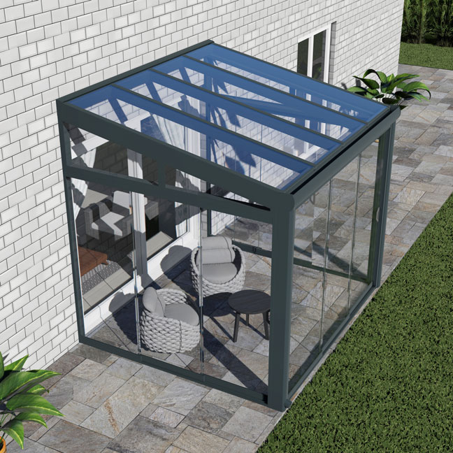 Kalt-Wintergarten Classic Anthrazit RAL 7016 mit VSG Klar Glas 8mm in Breite 3060 x Tiefe 3000 - Bild 11