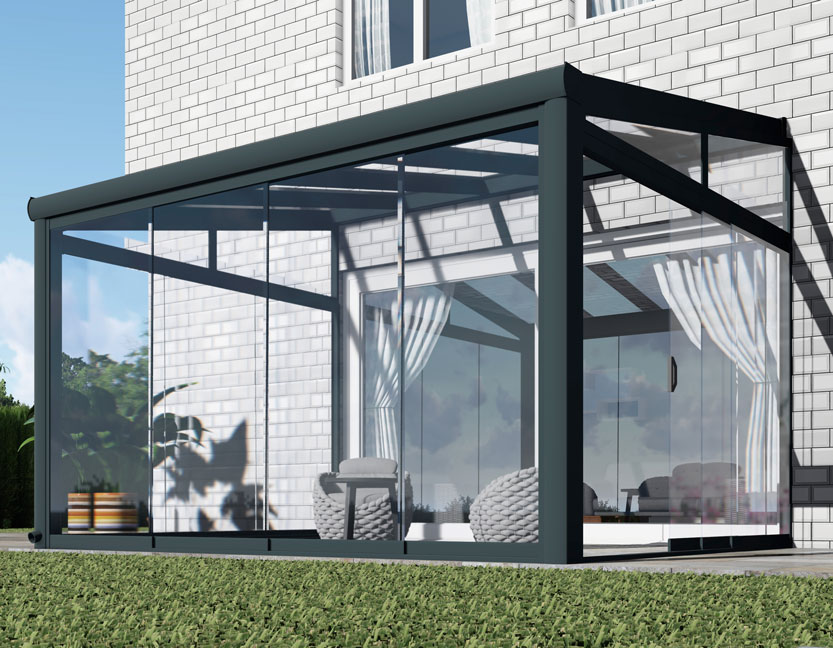 Kalt-Wintergarten Excellent Anthrazit RAL 7016 mit VSG Klar Glas 8mm in Breite 4060 x Tiefe 3500 - Bild 2