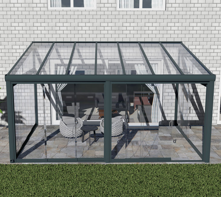 Kalt-Wintergarten Classic Anthrazit RAL 7016 mit VSG Klar Glas 8mm in Breite 5060 x Tiefe 3500 - Bild 13