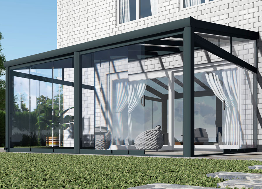 Kalt-Wintergarten Classic Anthrazit RAL 7016 mit VSG Klar Glas 8mm in Breite 5060 x Tiefe 3500 - Bild 12