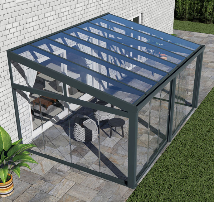 Kalt-Wintergarten Classic Anthrazit RAL 7016 mit VSG Klar Glas 8mm in Breite 5060 x Tiefe 3500 - Bild 11