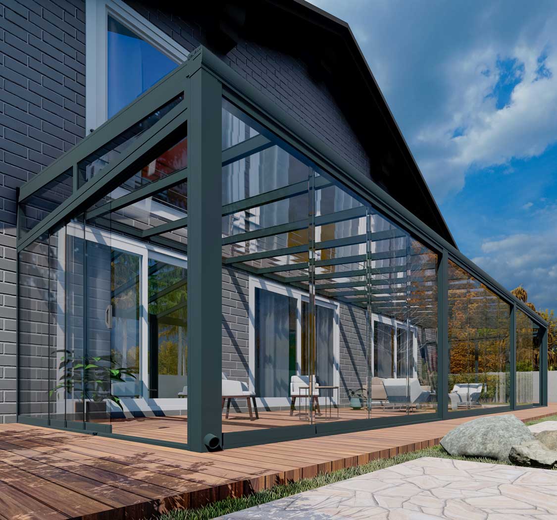 Kalt-Wintergarten Classic Anthrazit RAL 7016 mit VSG Klar Glas 8mm in Breite 12060 x Tiefe 3000 - Bild 10