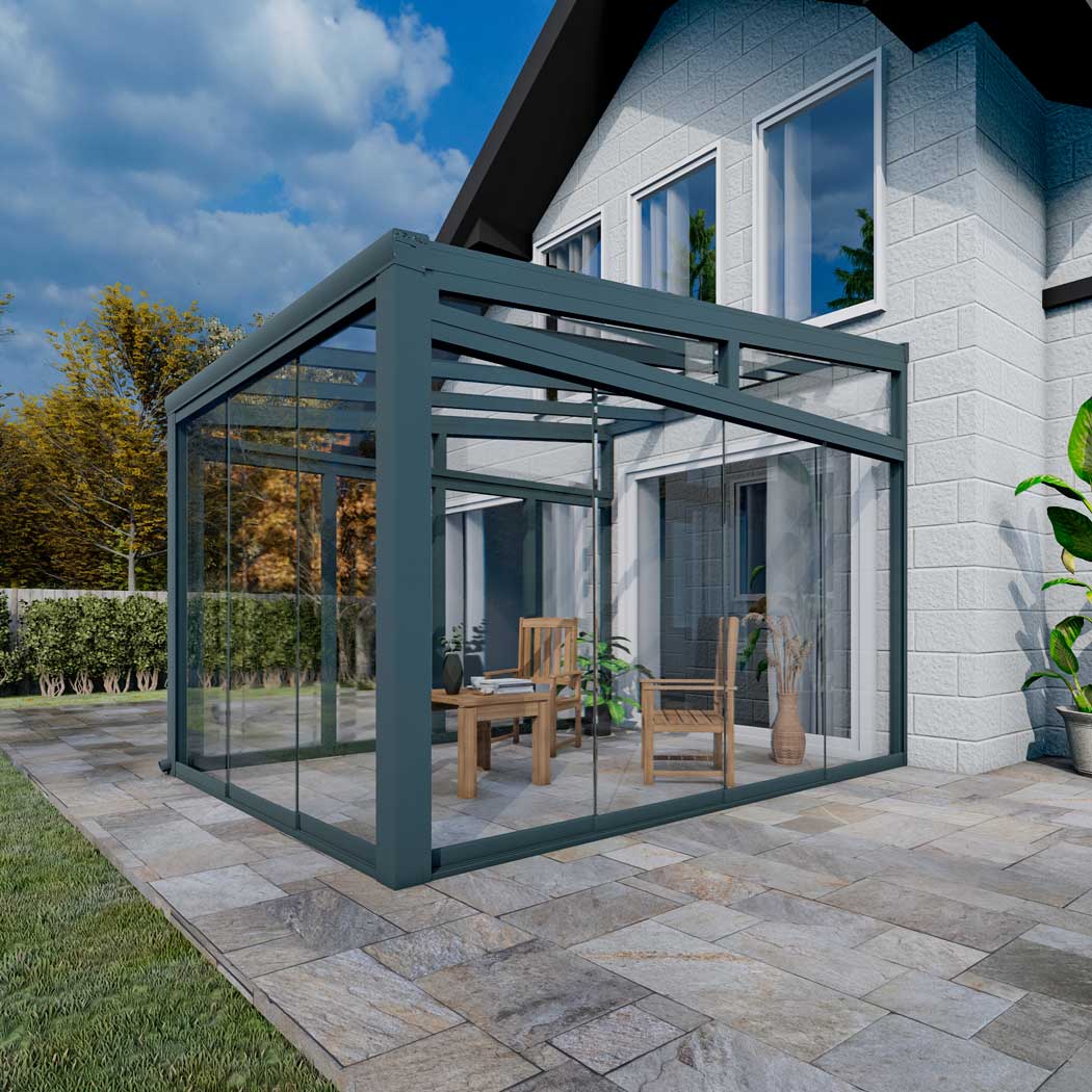 Kalt-Wintergarten Classic Anthrazit RAL 7016 mit VSG Klar Glas 8mm in Breite 3060 x Tiefe 3000 - Bild 7