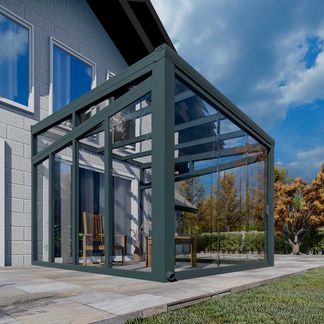 Kalt-Wintergarten Classic Anthrazit RAL 7016 mit VSG Klar Glas 8mm in Breite 3060 x Tiefe 3000 - Bild 10