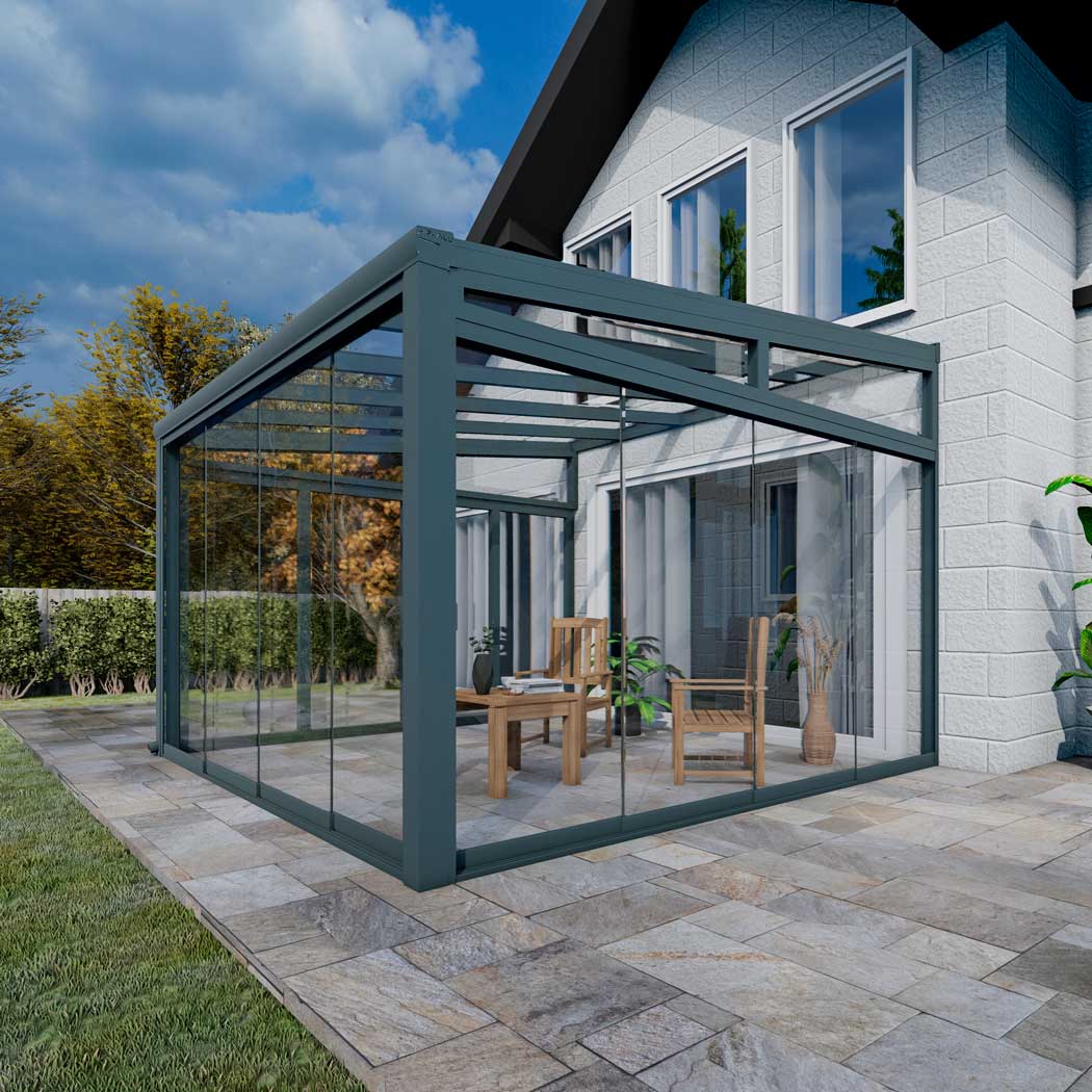 Kalt-Wintergarten Classic Anthrazit RAL 7016 mit VSG Klar Glas 8mm in Breite 4060 x Tiefe 2500 - Bild 7