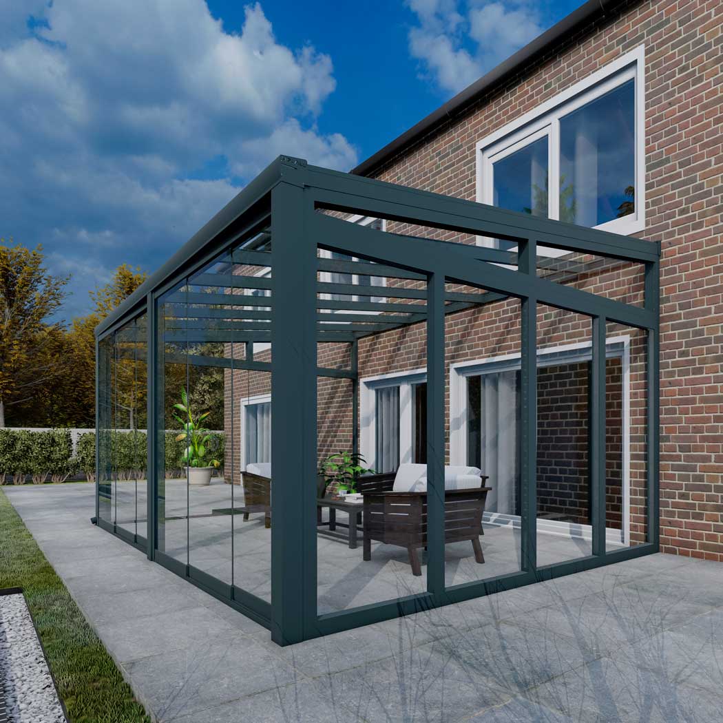 Kalt-Wintergarten Classic Anthrazit RAL 7016 mit VSG Klar Glas 8mm in Breite 5060 x Tiefe 3500 - Bild 7