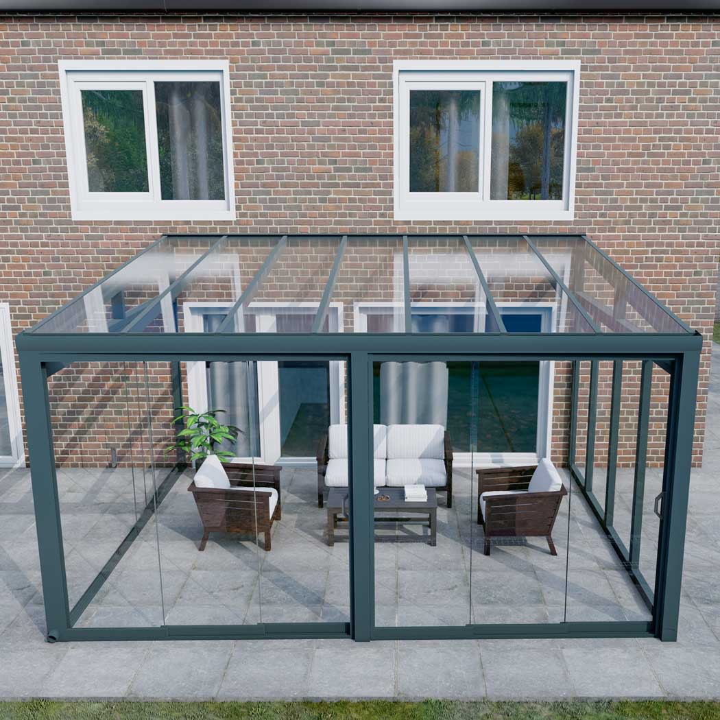 Kalt-Wintergarten Classic Anthrazit RAL 7016 mit VSG Klar Glas 8mm in Breite 5060 x Tiefe 3500 - Bild 8