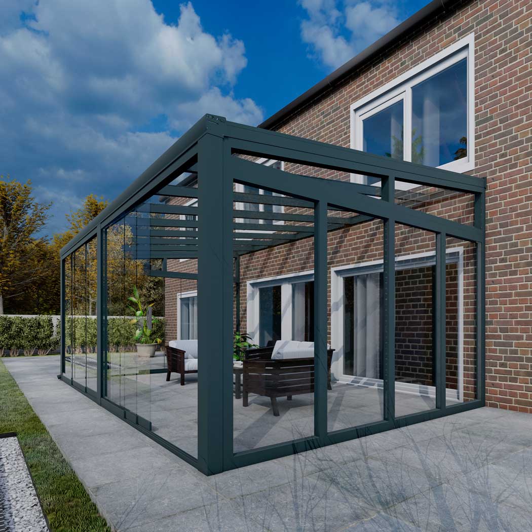 Kalt-Wintergarten Classic Anthrazit RAL 7016 mit VSG Klar Glas 8mm in Breite 6060 x Tiefe 3500 - Bild 7