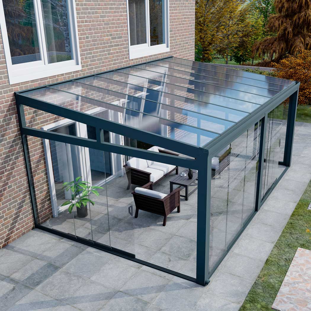 Kalt-Wintergarten Classic Anthrazit RAL 7016 mit VSG Klar Glas 8mm in Breite 6060 x Tiefe 3500 - Bild 9
