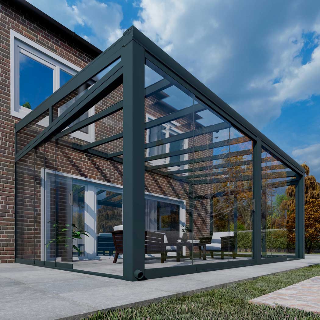 Kalt-Wintergarten Classic Anthrazit RAL 7016 mit VSG Klar Glas 8mm in Breite 6060 x Tiefe 3500 - Bild 10