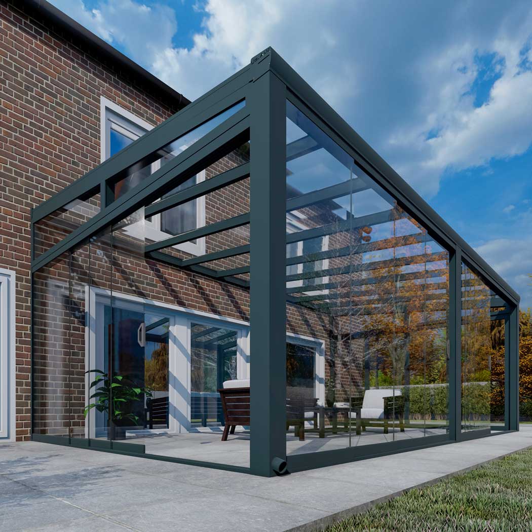 Kalt-Wintergarten Classic Anthrazit RAL 7016 mit VSG Klar Glas 8mm in Breite 7060 x Tiefe 3500 - Bild 10