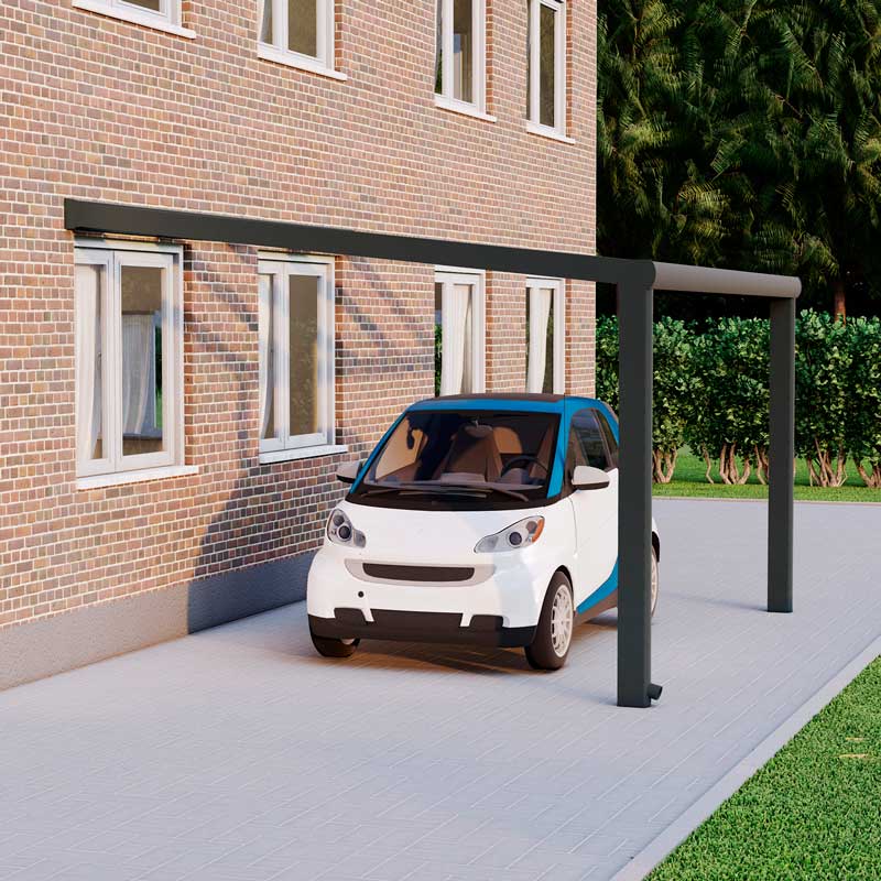 Carport Anthrazit RAL 7016 mit Stegplatte Klar Polycarbonat 16mm in Breite 4060 x Tiefe 3000 - Bild 2