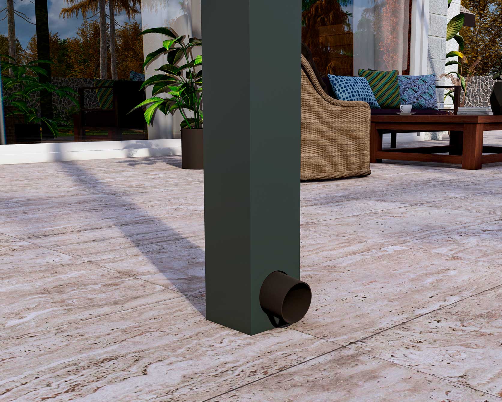 Terrassenüberdachung aus Aluminium nach Maß Classic Anthrazit RAL 7016 mit Stegplatte Klar Polycarbonat 16mm in Breite 3060 x Tiefe 2500 - Bild 9